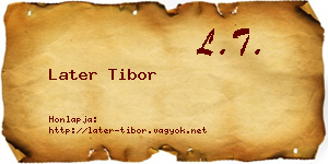 Later Tibor névjegykártya